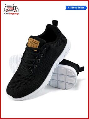Women's Lightweight Non Slip Knit Walking Sneakers Memory Foam Comfort Tennis